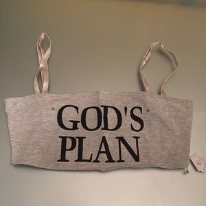 Gray Crop Top with 'God's Plan' Print